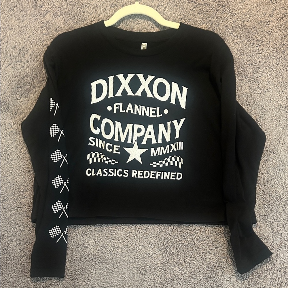 DIXXON Black and White Graphic Long Sleeve Tee